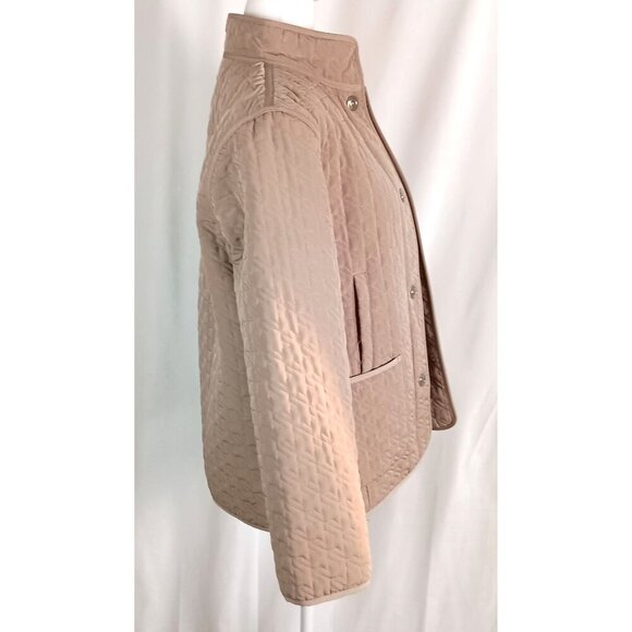 Gallery Petite Quilted Snap Jacket Mandarin Collar Size PM Excellent Cond - Picture 10 of 11